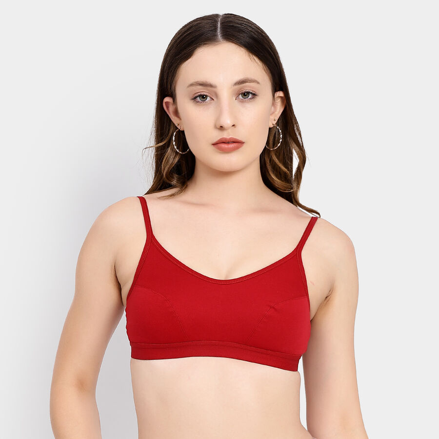 वीमेन सॉलिड ब्रा, मरून, large image number null